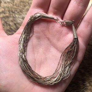 Vintage sterling silver Native American liquid silver bracelet